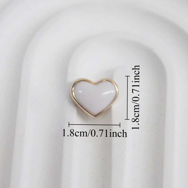 10-Pack Heart Shape Resin Shank Buttons for Sweaters & Cardigans Decorative Shank Buttons QXL
