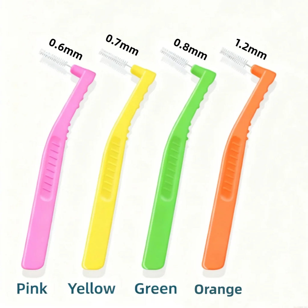 20-Pack L-Shaped Interdental Brushes for Braces | Soft Bristle Interdental Brush QXL