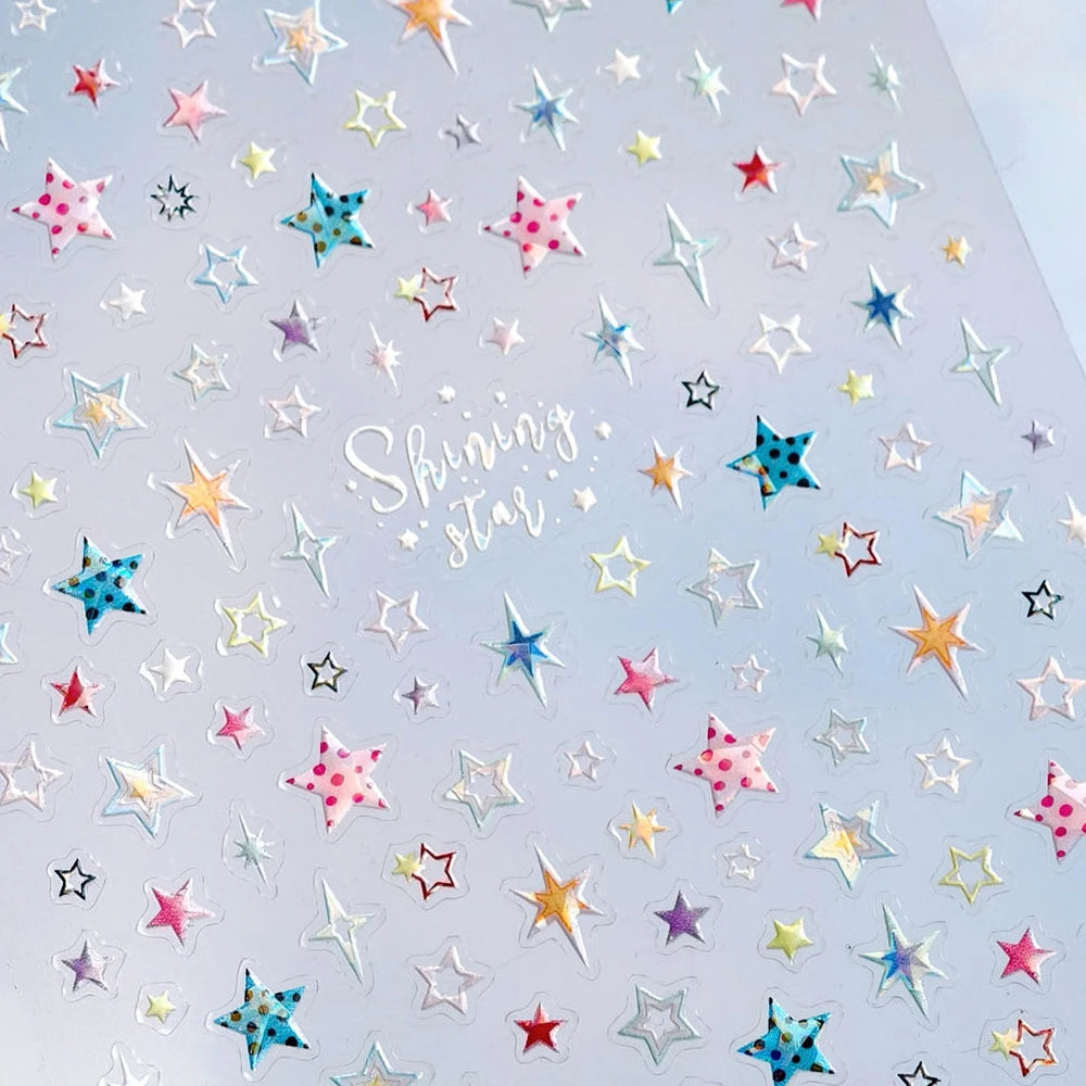 5D Red Star Nail Art Stickers | Metallic Glitter Decals – NAILFYOU Nail Art Sticker QXL