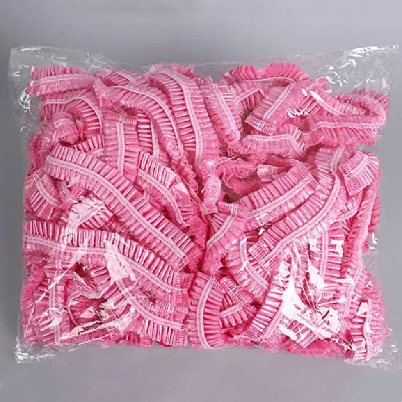 100-Pack Disposable Shower Caps – Waterproof Elastic Hair Caps Disposable Shower Caps QXL