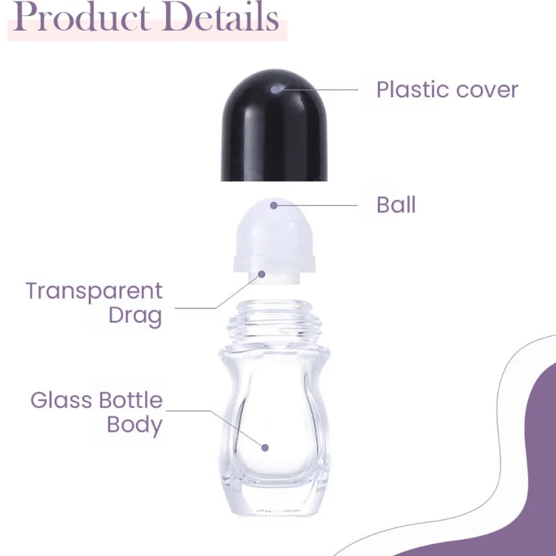 Glass Roll-On Bottle 30/50ml | Aromatherapy & Perfume Roller Roller Bottle QXL