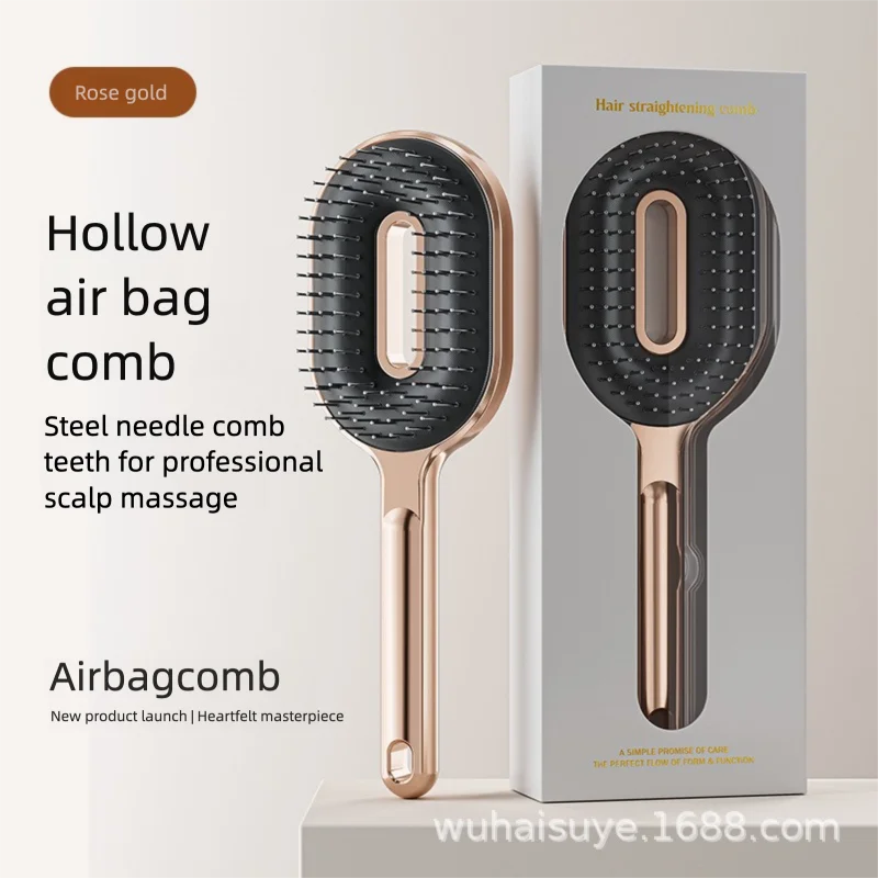 Anti-Static Air Cushion Paddle Brush | Steel Round-Tip Pins Air Cushion Brush QXL