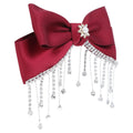 Red Bowknot Rhinestone Hair Clip | Alligator Bow Clip Bow Hair Clip QXL Default Title