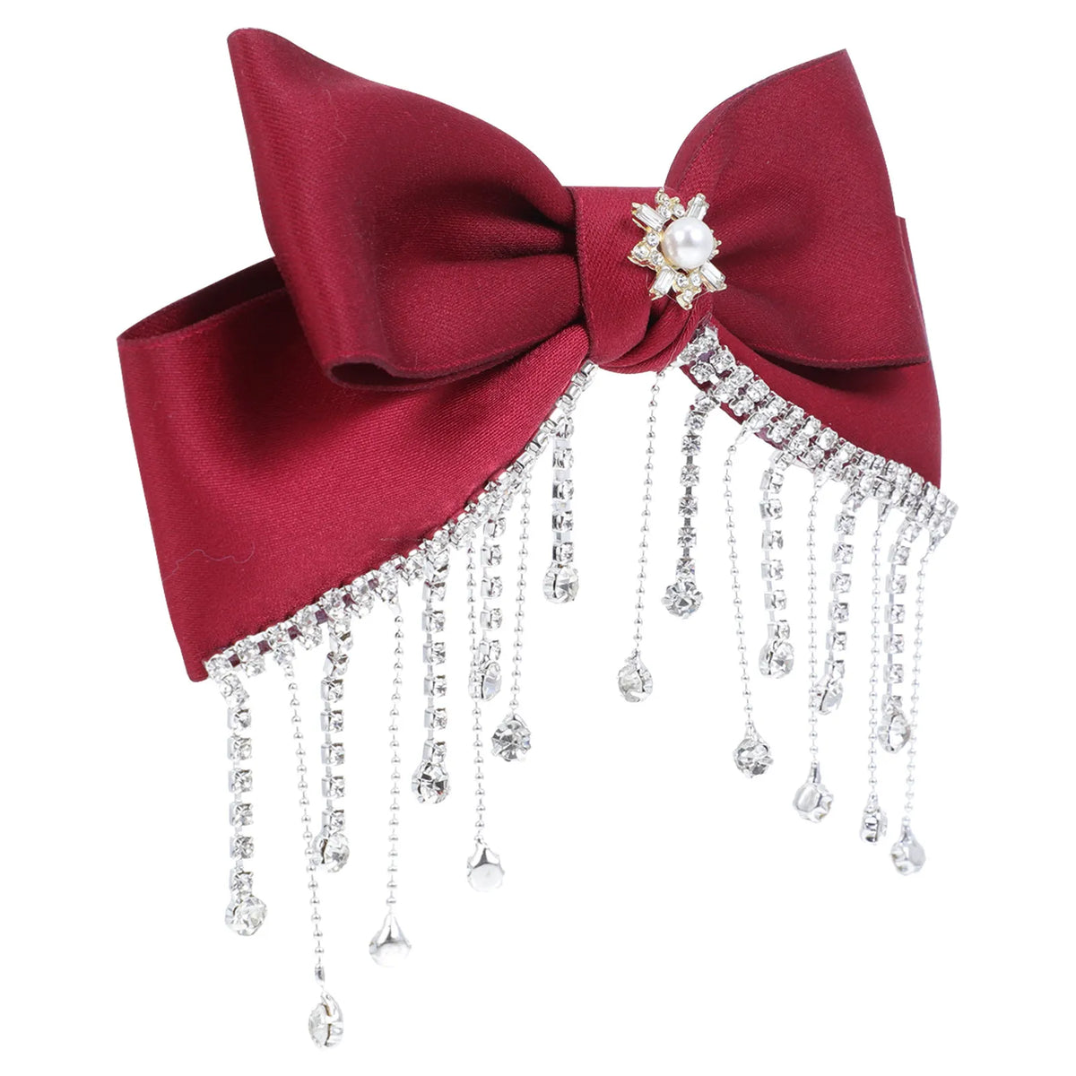Red Bowknot Rhinestone Hair Clip | Alligator Bow Clip Bow Hair Clip QXL Default Title