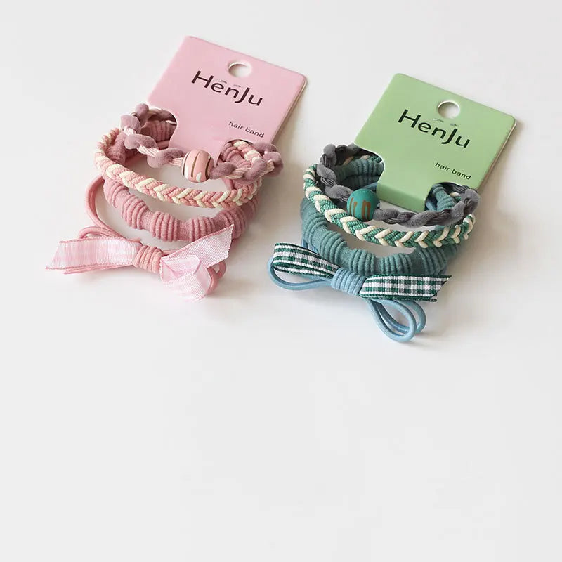 Korean Plaid Hair Ties – High-Elastic Gentle Hold for Girls Hair Ties QXL