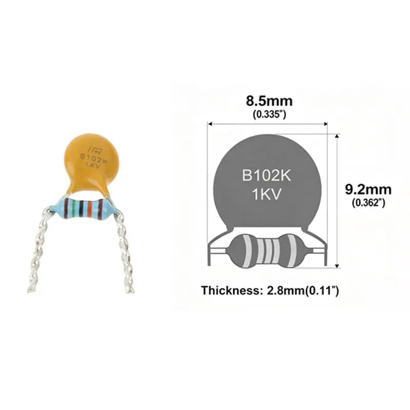 Treble Bleed Mod Kit 0.001uF Ceramic Capacitor & 150K Resistor Guitar Wiring Mod QXL