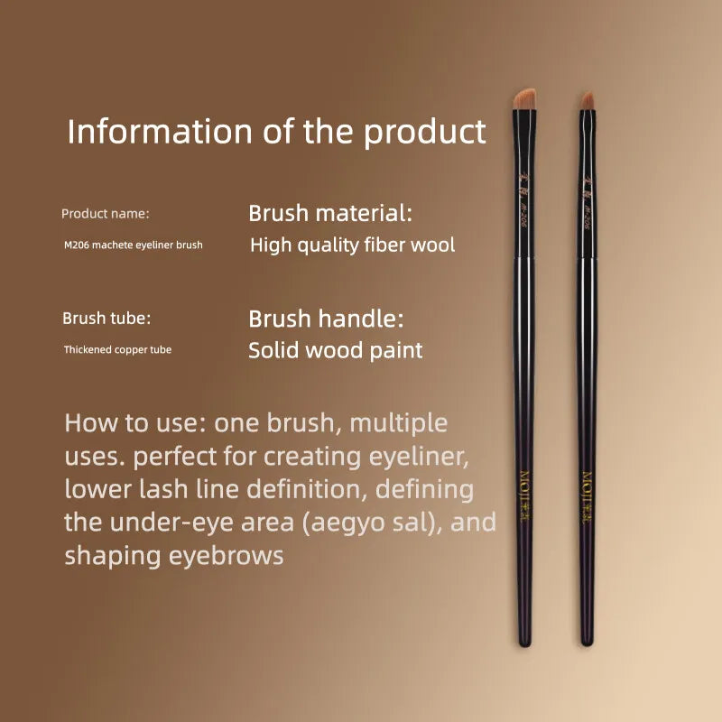 Moji M206 Angled Eyeliner Brush | Eyebrow & Lip Contour Eyeliner Makeup Brush QXL M206 Big and small