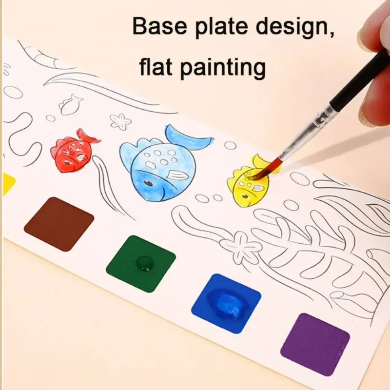 Kids Watercolor Painting Book Set – 20 Sheets & Brush Kids Watercolor Activity Set QXL