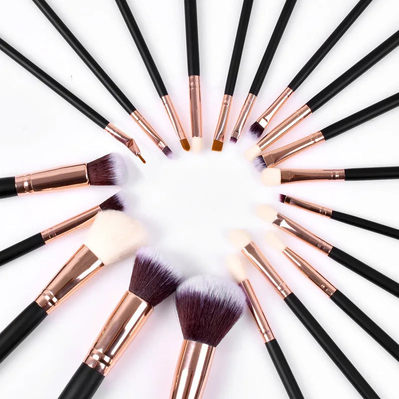 20-Piece Black Makeup Brush Set | Foundation & Eyeshadow Makeup Brush Set QXL