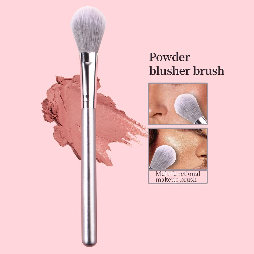 KOSSHOW Silver Face Makeup Brush – Blush, Powder & Highlight Face Makeup Brush QXL Silver