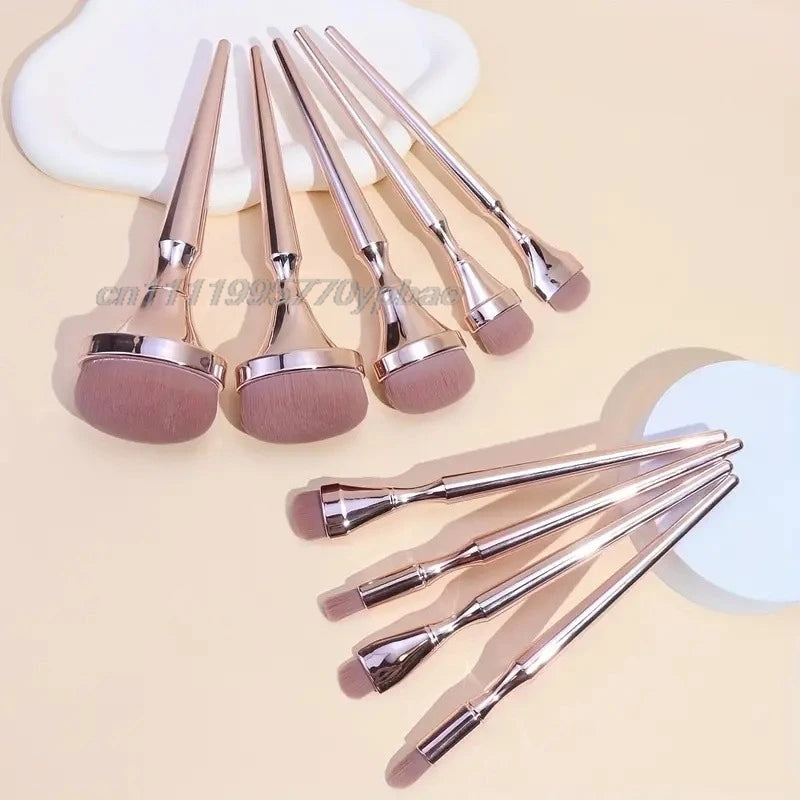9-Piece Rose Gold Makeup Brush Set | Blush, Eyeshadow & Foundation Makeup Brush Set QXL