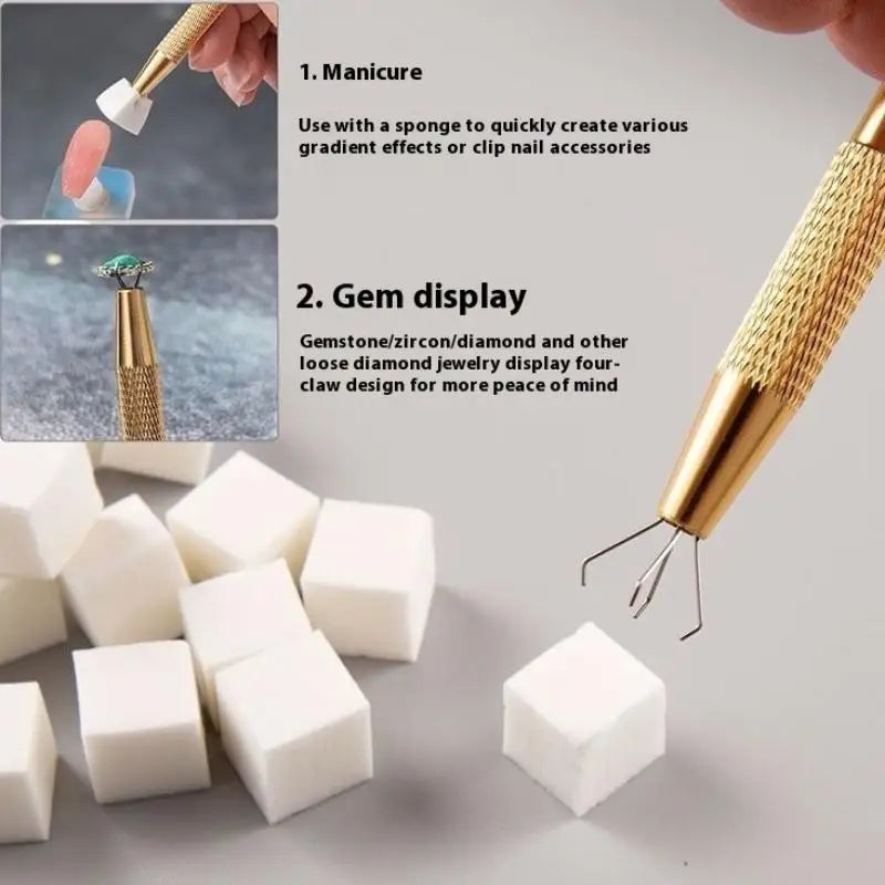 100-Pack Gradient Sponge Brushes for Nail Art Gel & Glitter Nail Art Sponge Brush QXL