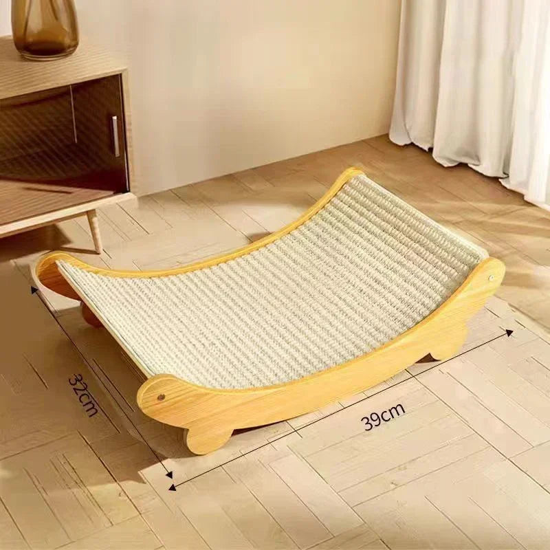 Cat Scratch Board & Bed | Wood & Sisal Scratcher Pad Cat Scratch Board QXL 39x32cm (15.4x12.6in