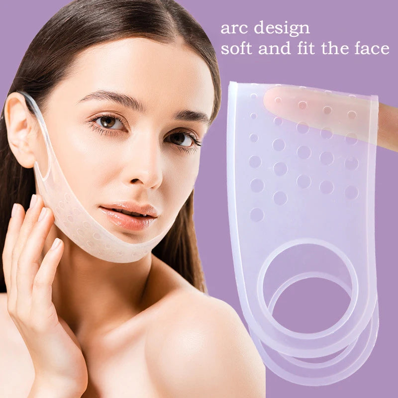 Silicone V-Face Lifting Strap | Reusable Chin Contouring Band Face Lifting Strap QXL
