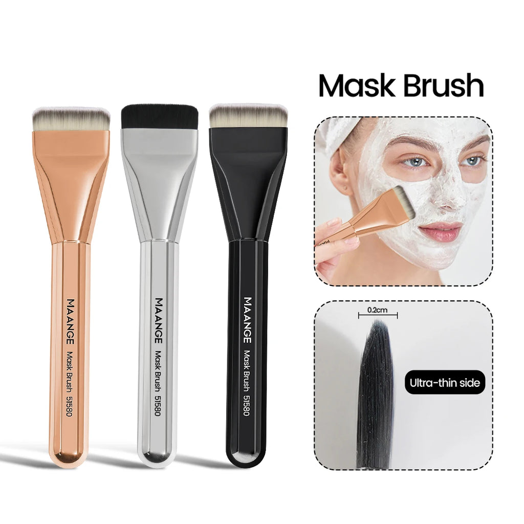 MAANGE 3-Pc Foundation & Contour Brush Set | Flat Blending Makeup Brush Set QXL