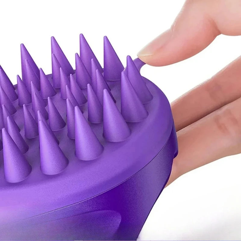 Silicone Scalp Massager Shampoo Brush | Wet & Dry Hair Comb Scalp Massage Brush QXL