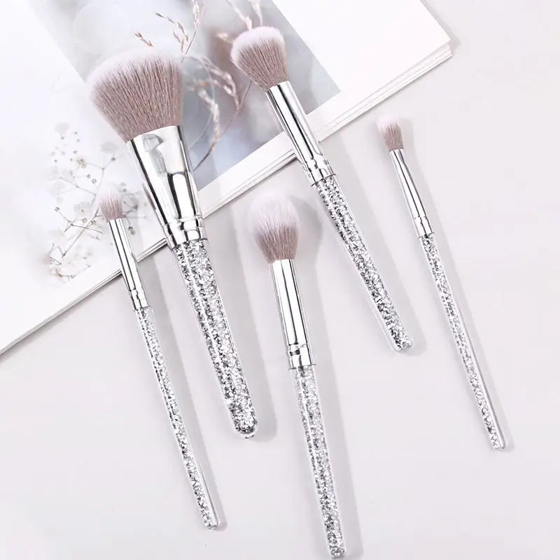 5-Piece Portable Makeup Brush Set | Eye Shadow & Powder Makeup Brush Set QXL 5 Diamond Handle Mak