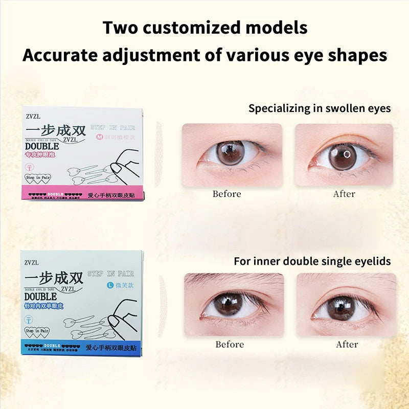 128-Pc Double Eyelid Tape Stickers with Handle | Invisible Eyelid Tape Stickers QXL