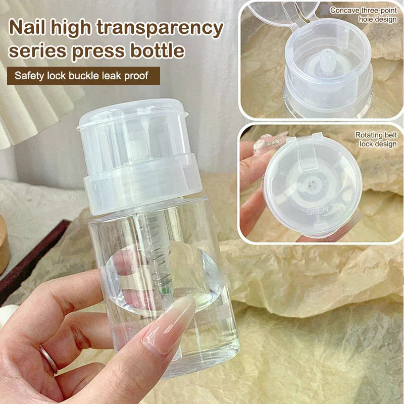 Refillable Press Pump Dispenser Bottle for Nail Polish Remover Pump Dispenser Bottle QXL