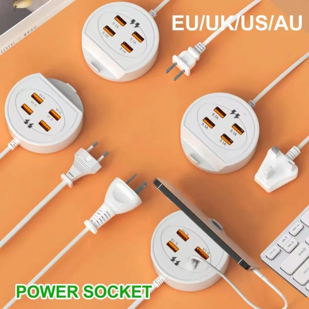4-Port USB-C PD Wall Charger Hub with Phone Stand | EU US UK USB Wall Charger QXL