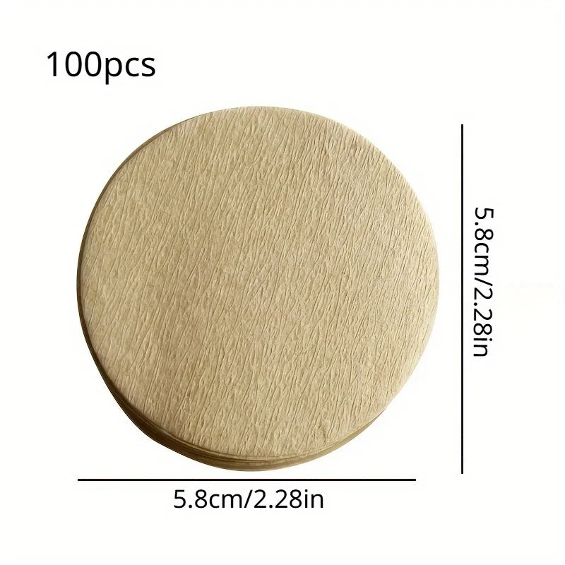 Unbleached Round Coffee Filters for Moka Pot & Espresso Coffee Paper Filters QXL 5.8cm