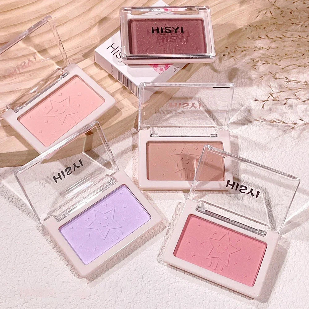 HISYI Peach Powder Blush | Matte Soft Mist Natural Finish 6 Shades Powder Blush QXL