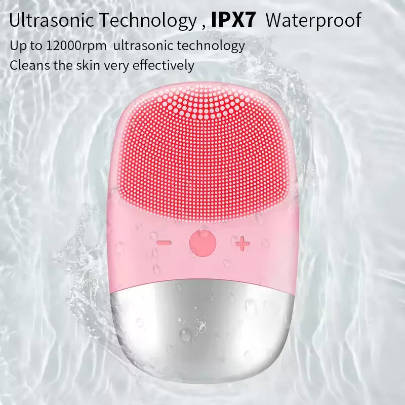 Sonic Silicone Facial Cleansing Brush | Rechargeable, IPX7 Facial Cleansing Brush QXL