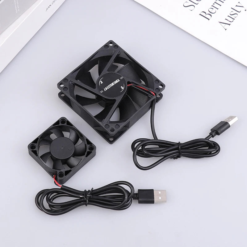 5V USB Brushless Cooling Fan 50–120mm | Router, TV Box, PC USB Cooling Fan QXL