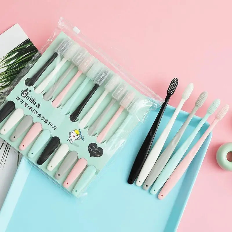10-Pack Soft Bristle Toothbrushes | Ultrafine Deep Clean Soft Bristle Toothbrush QXL