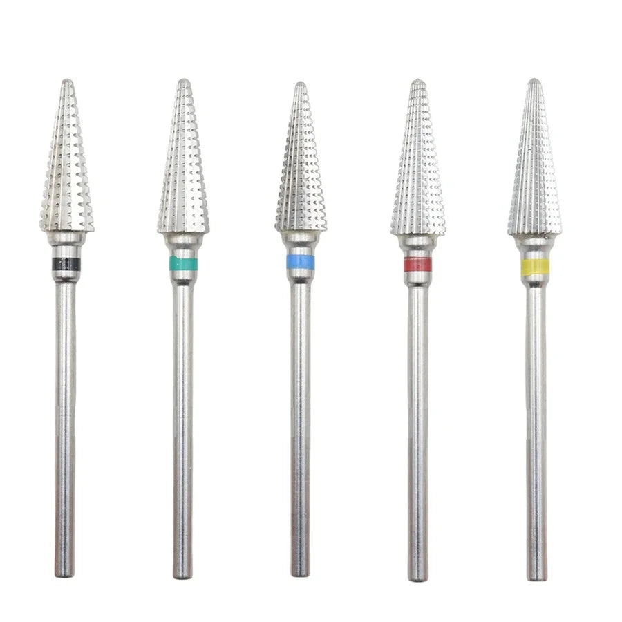 5-in-1 Tungsten Carbide Nail Drill Bit | Gradient Teeth Nail Drill Bit QXL