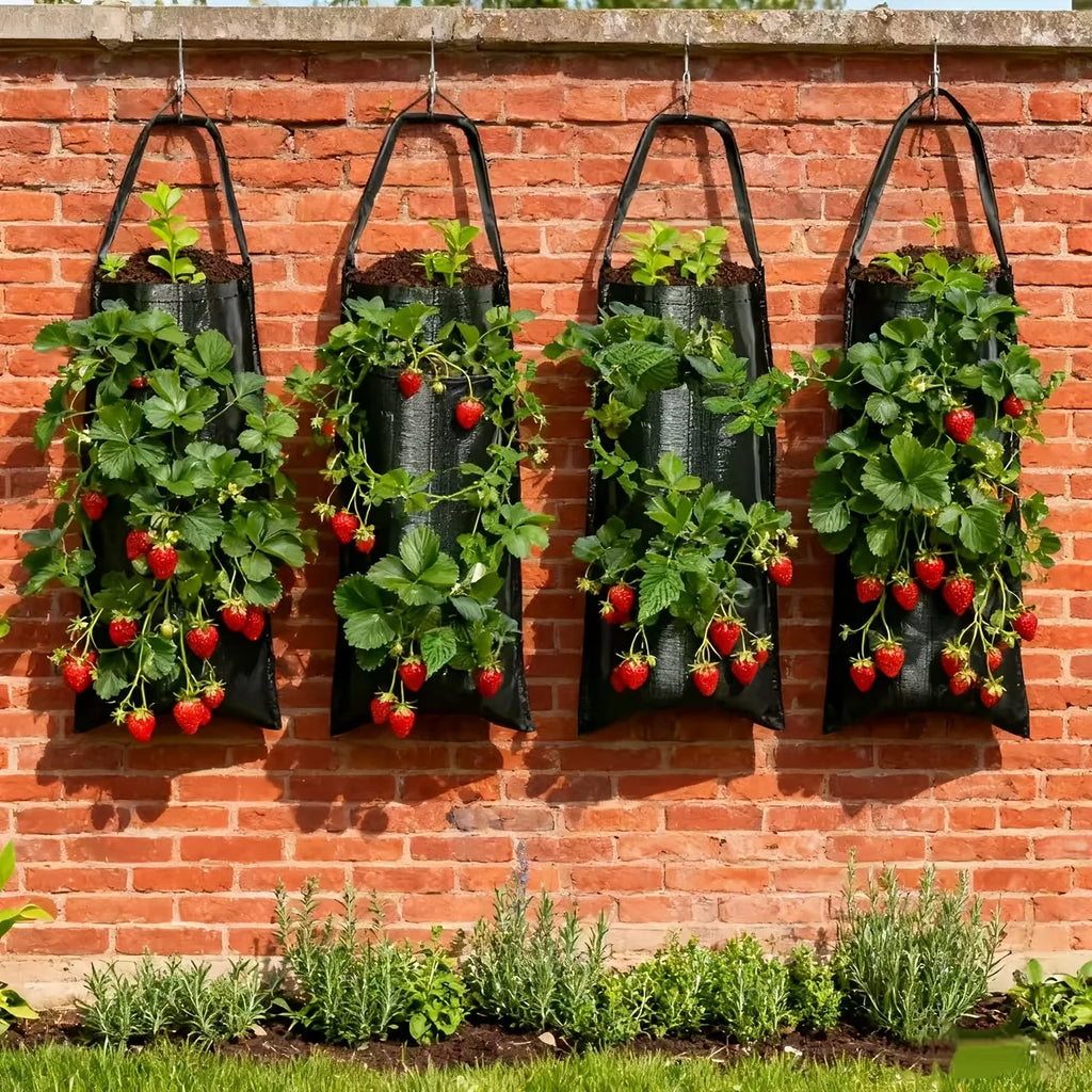 Wall-Mount Foldable Planting Bag | 8-Hole Veggie Grow Bag Hanging Grow Bag QXL