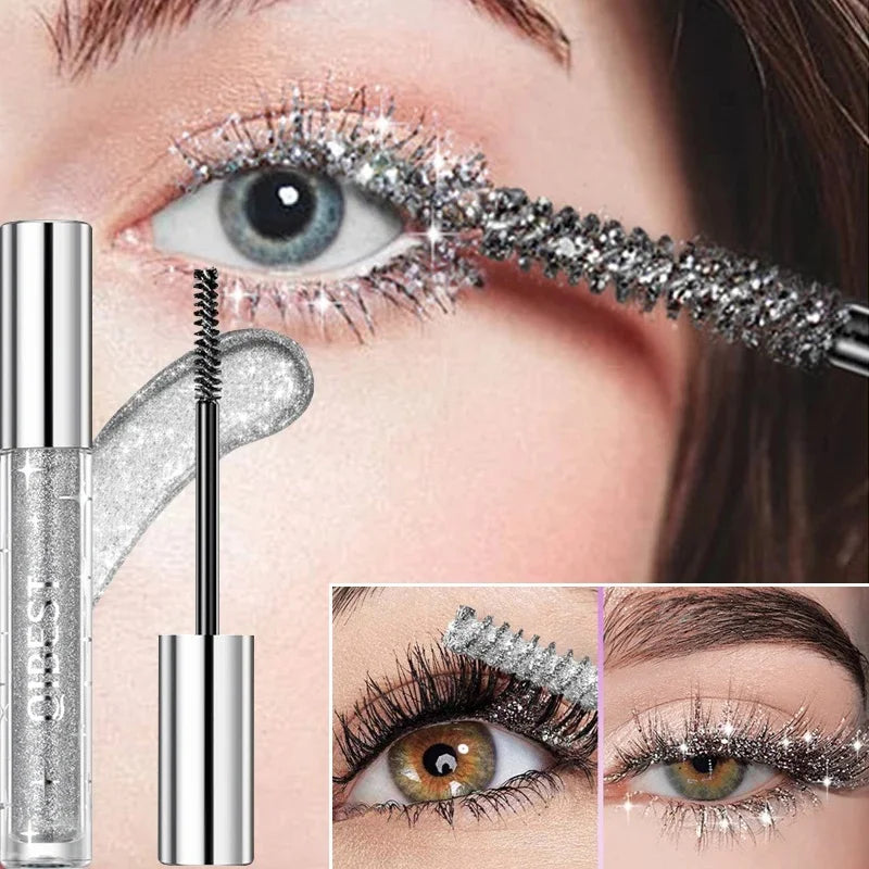 QiBest Glitter Mascara | 3D Volume Shimmer Curling Lashes Glitter Mascara QXL