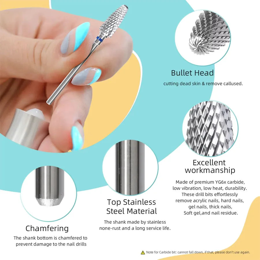 Corn Shape Tungsten Carbide Nail Drill Bits | 1.89 & 2 Inch Nail Drill Bits QXL