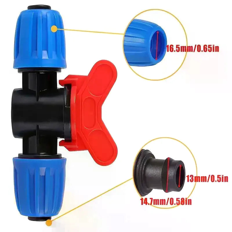 1/2-Inch 16mm Drip Irrigation Switch Valve | Reusable Stop Valve Drip Irrigation Valve QXL