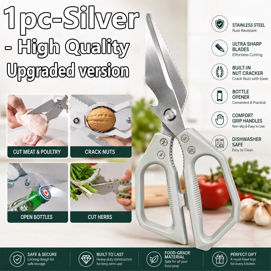 Multifunctional Kitchen Scissors | Bone Cutter & Bottle Opener Kitchen Scissors QXL 1 pc Multifunctional 22cm 1pc