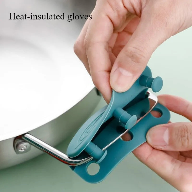 2-Pack Silicone Pot Handle Covers | Heat-Resistant Grip Clips Pot Handle Covers QXL