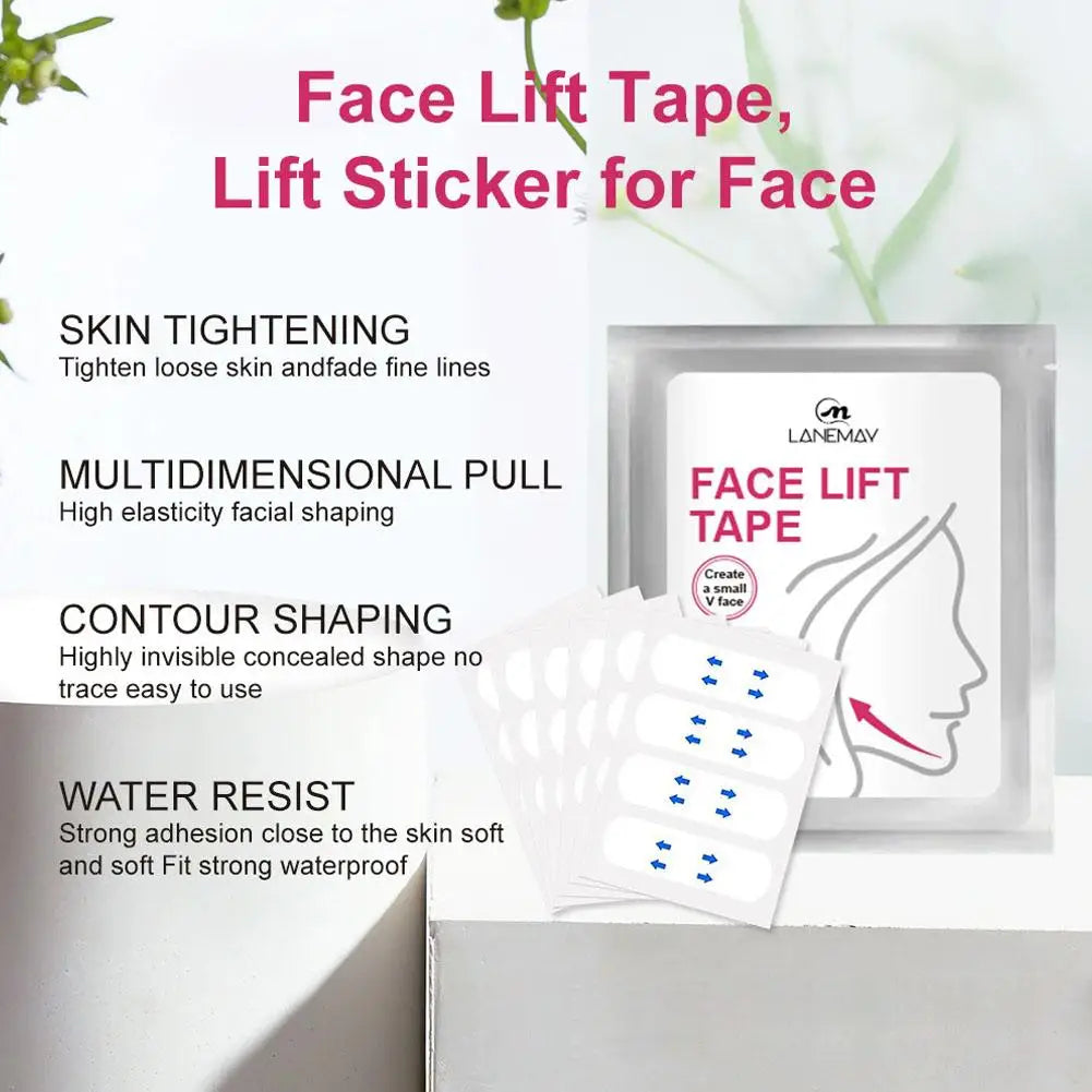 Invisible Face Lift Tape | V-Shape Chin Firming Patches 40pc Face Lifting Tape QXL