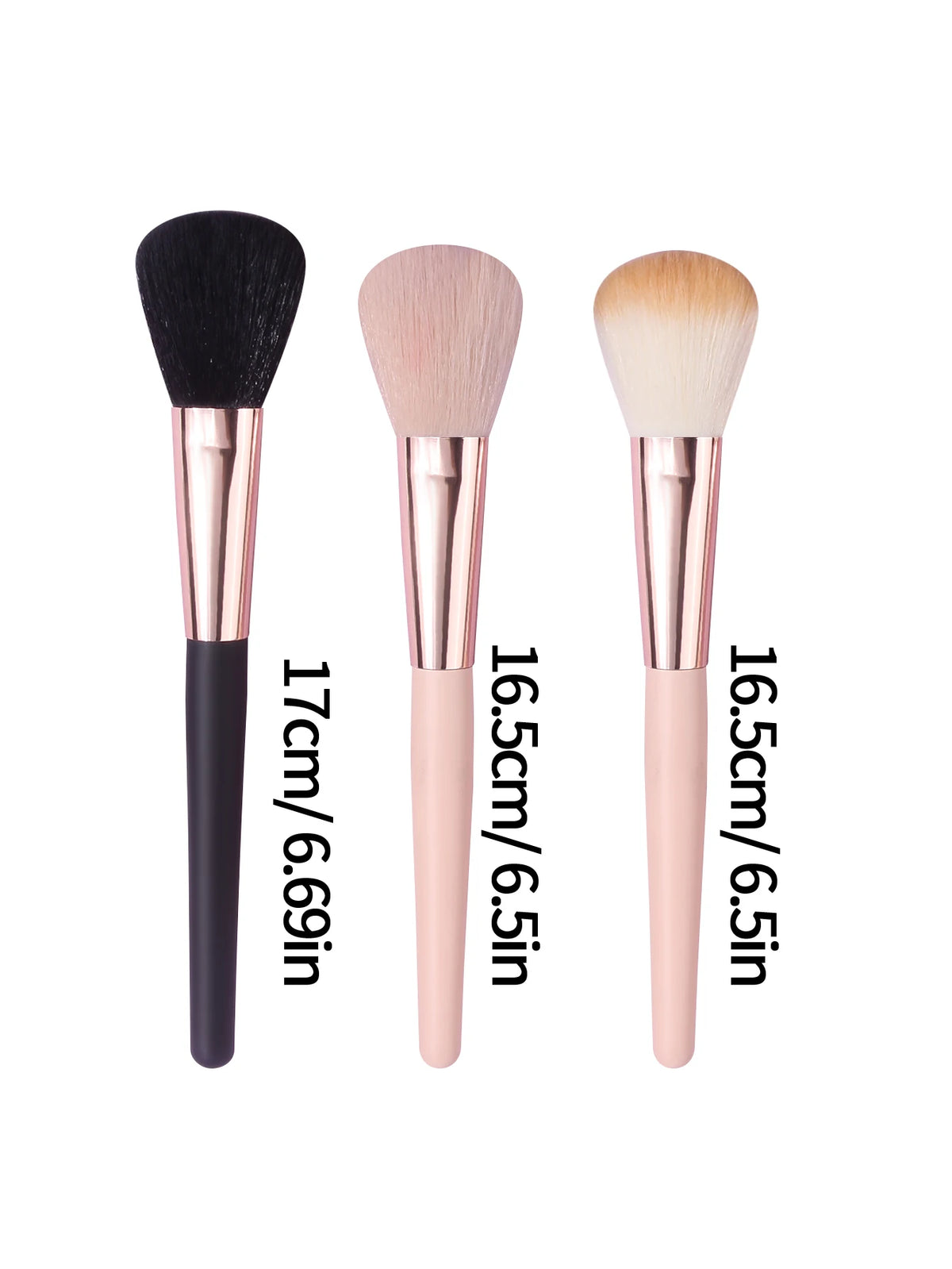 KOSSHOW 3-Piece Blush Powder & Contour Makeup Brush Set Makeup Brush Set QXL