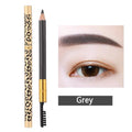 Waterproof Double-Ended Eyebrow Pencil & Spoolie Brush Eyebrow Pencil QXL grey