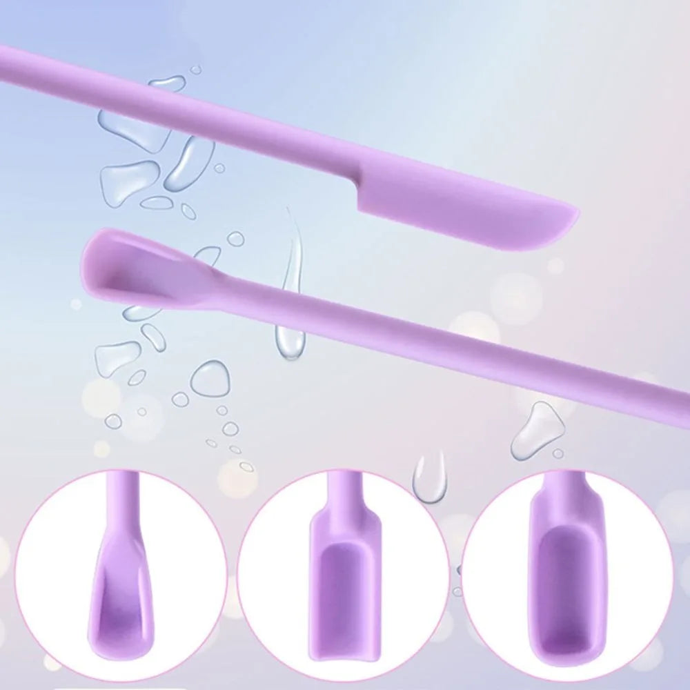 3-Pc Double-Head Silicone Cosmetic Spatula & Bottle Scraper Set Cosmetic Spatula Set QXL