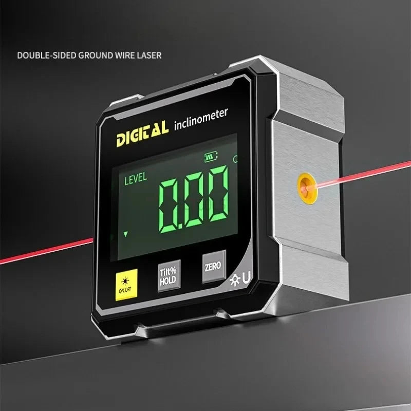 360° Magnetic Digital Angle Gauge | Laser Level Protractor Digital Angle Gauge QXL