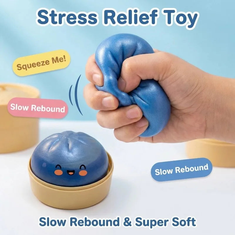 Mini Steamed Bun Squishy Toy | Slow Rebound Sensory Desk Decor Squishy Novelty Toy QXL