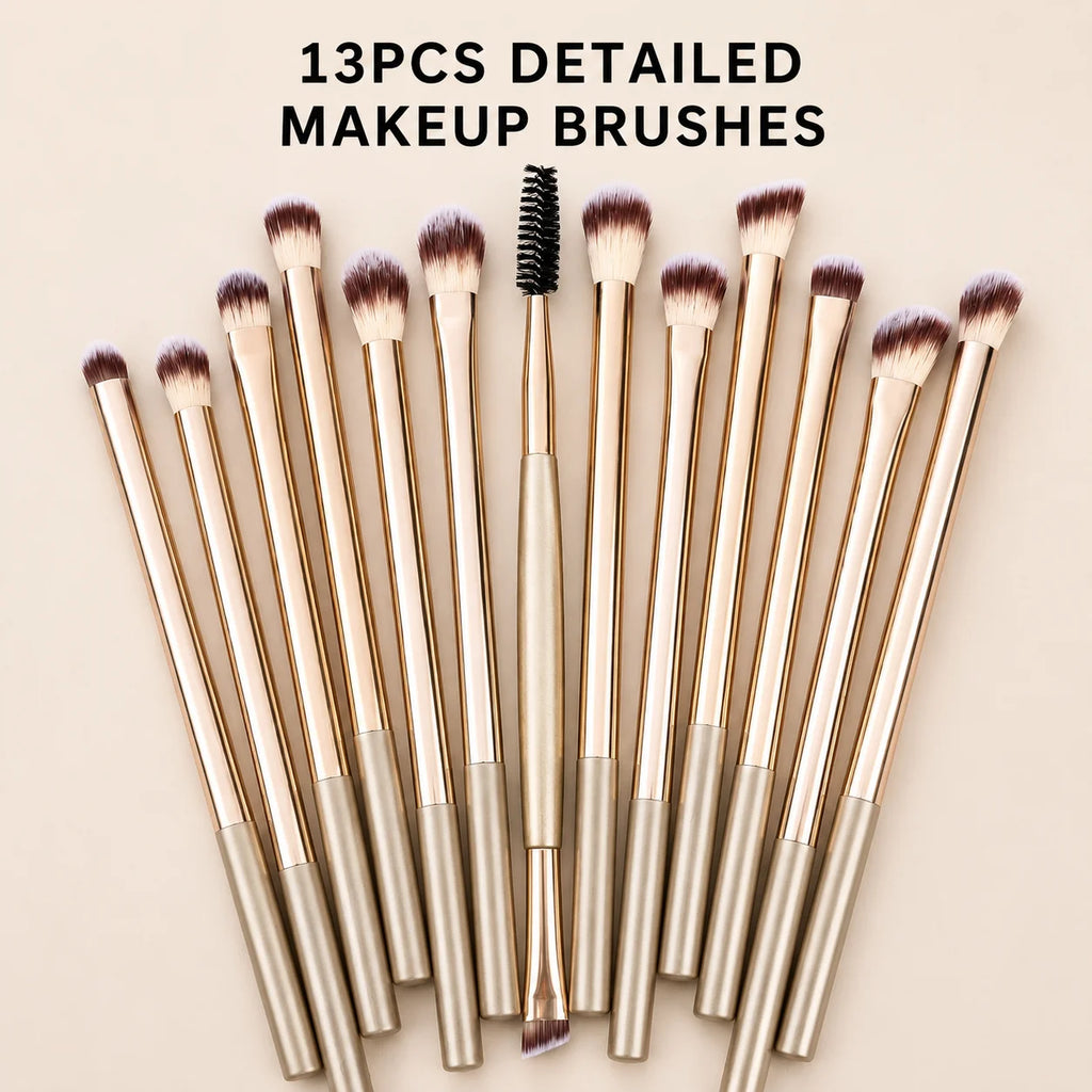 LUXEBLEND 20-Pc Pro Makeup Brush Set | Metal Handle & Velvet Pouch Makeup Brush Set QXL