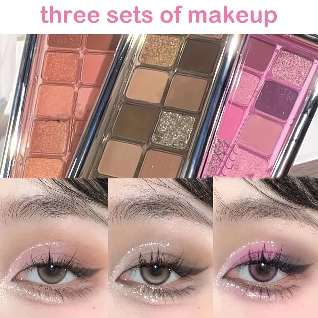 12-Color Nude & Gray Eyeshadow Palette | Matte & Shimmer Eyeshadow Palette QXL