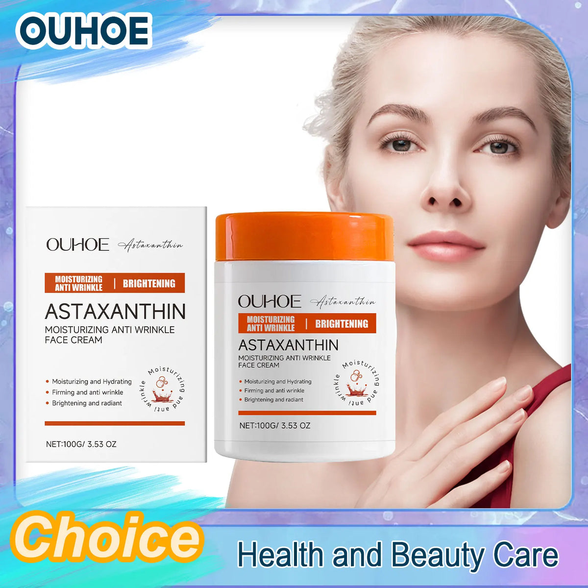 OUHOE Astaxanthin Face Cream | Firming Anti-Wrinkle Moisturizer Facial Moisturizer Cream QXL