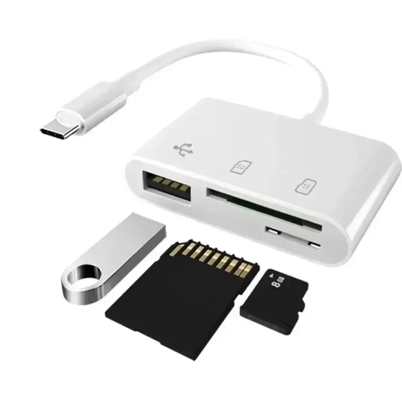 USB-C 3-in-1 OTG Memory Card Reader | TF SD Adapter Memory Card Reader QXL