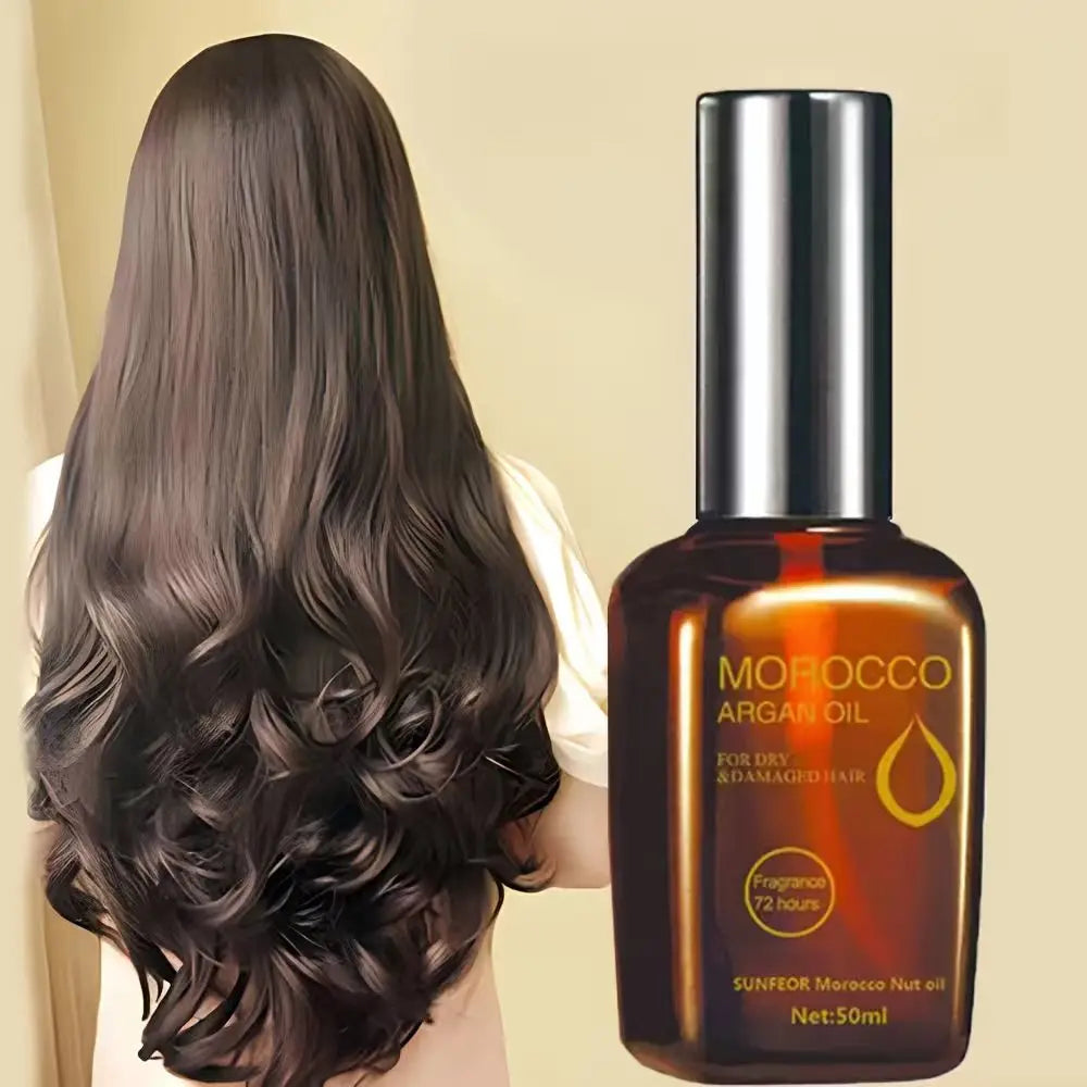 Moroccan Argan Oil Hair Serum | Smooth, Moisturize & Shine Hair Care Serum QXL