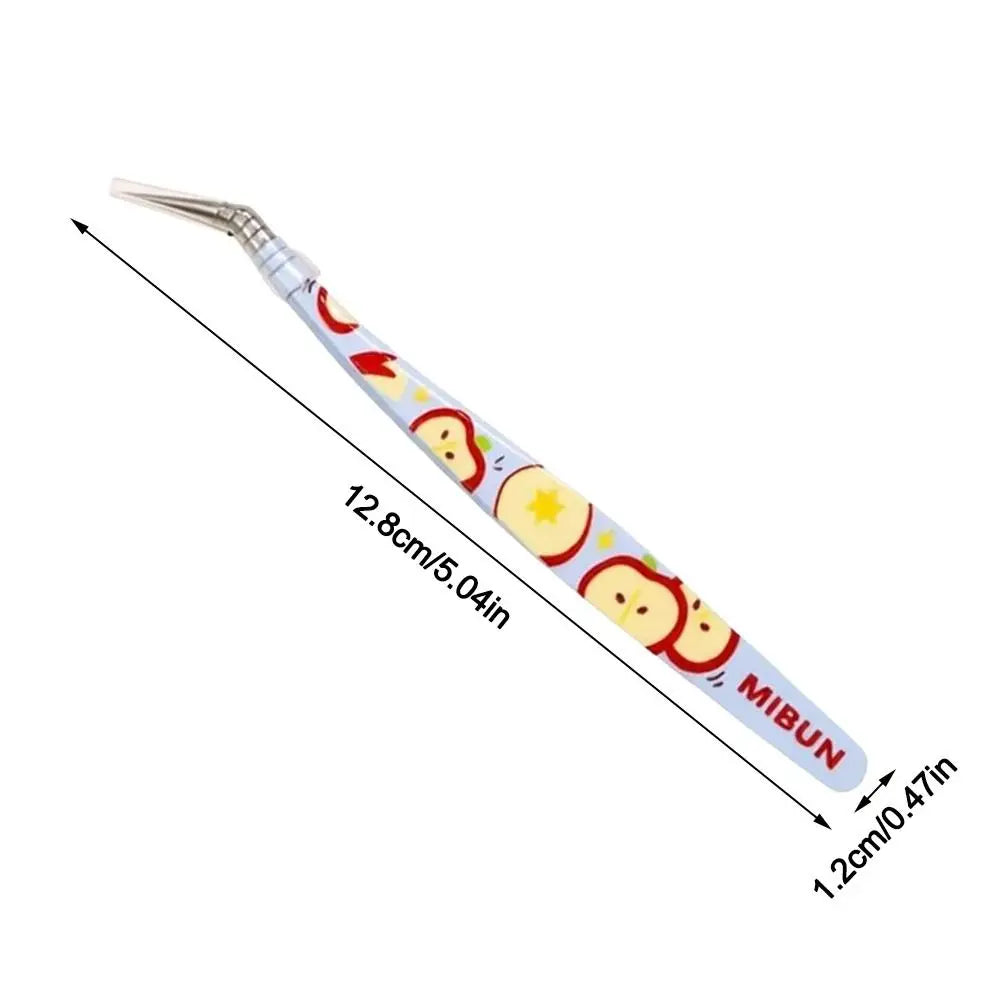 Cartoon Fruit Curved Stainless Steel Lash Extension Tweezers Eyelash Extension Tweezers QXL