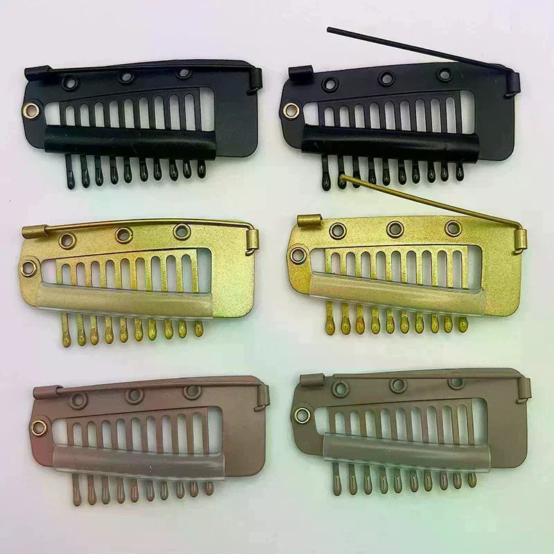 10-Teeth Chunni Dupatta Clips with Safety Pin | Hijab Grip Hair & Fabric Clip QXL