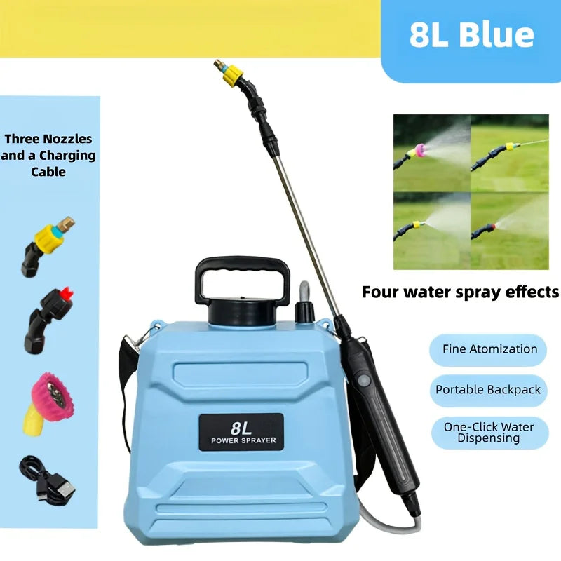 8L USB Rechargeable Battery Powered Backpack Garden Sprayer Electric Garden Sprayer QXL As shown